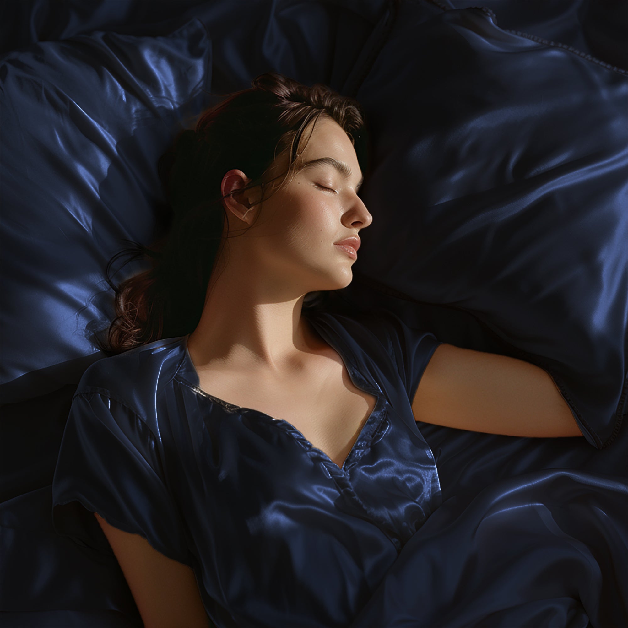 Mystique Blue Flat Bedsheet Set