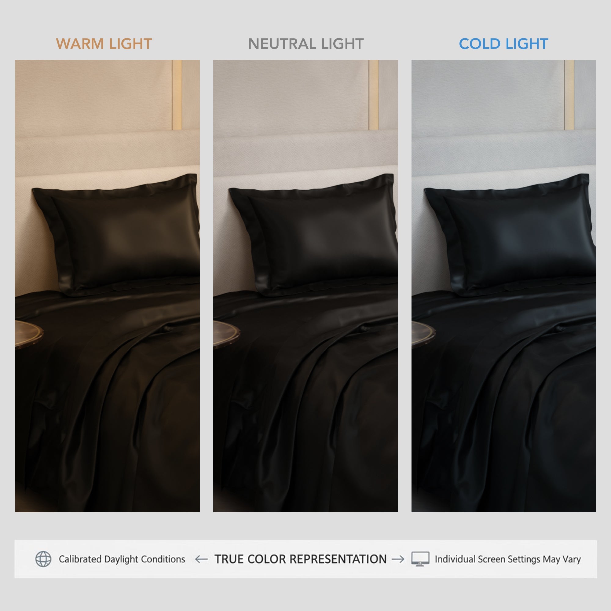 Midnight Black Flat Bedsheet Set