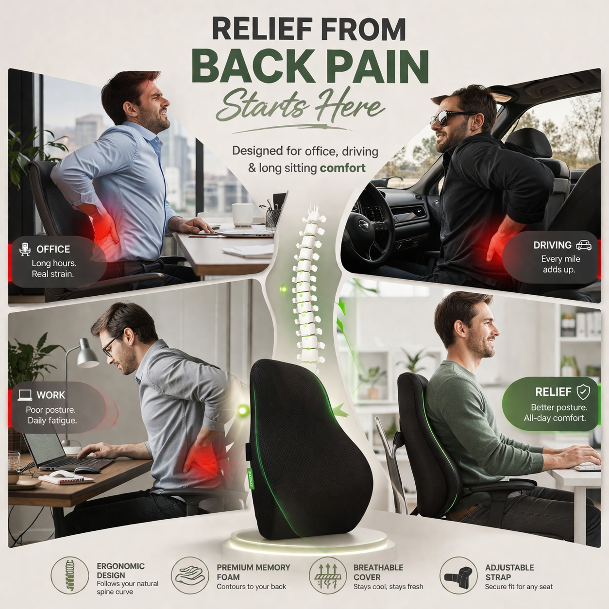 Car Seat Neck Pillow Combo